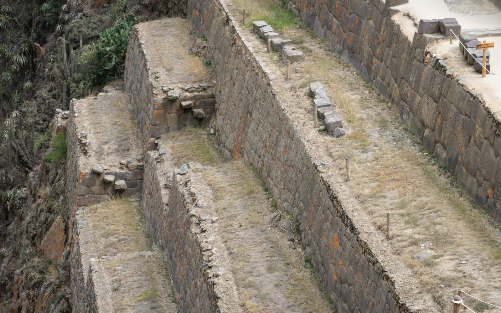 Massive Inca terraces climbing the hillside above Ollantaytambo