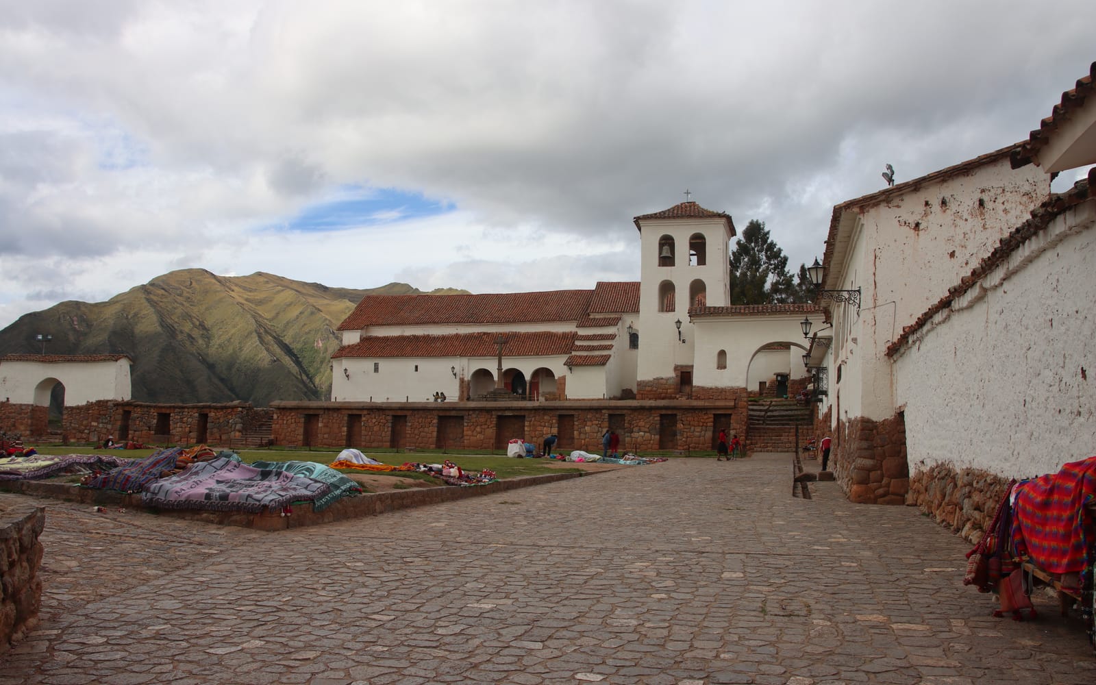 The colonial church and Inca terraces of Chinchero on the Andean plateau