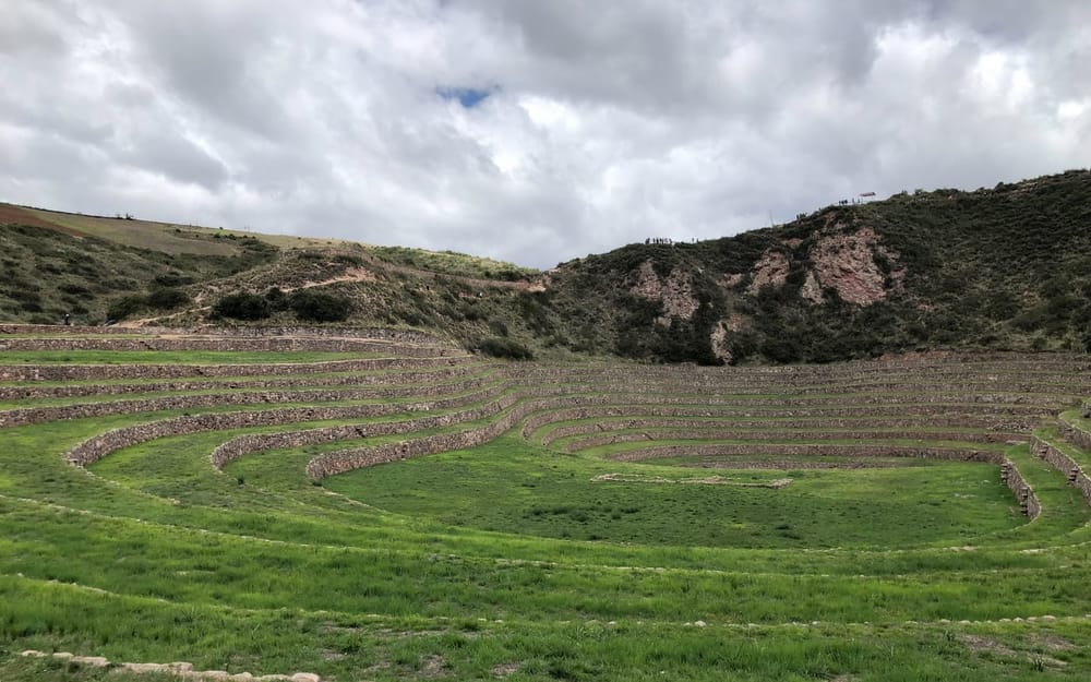 The concentric circular terraces of Moray sunk into the Andean plateau