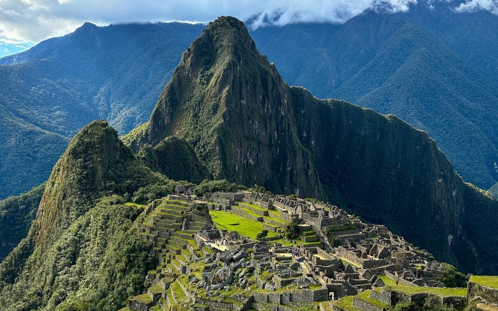 Machu Picchu citadel with Huayna Picchu rising behind it