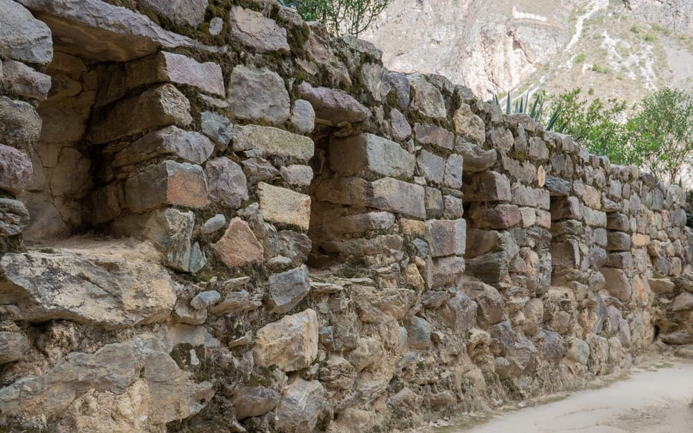 Inca stonework and terraces in the Ollantaytambo archaeological park